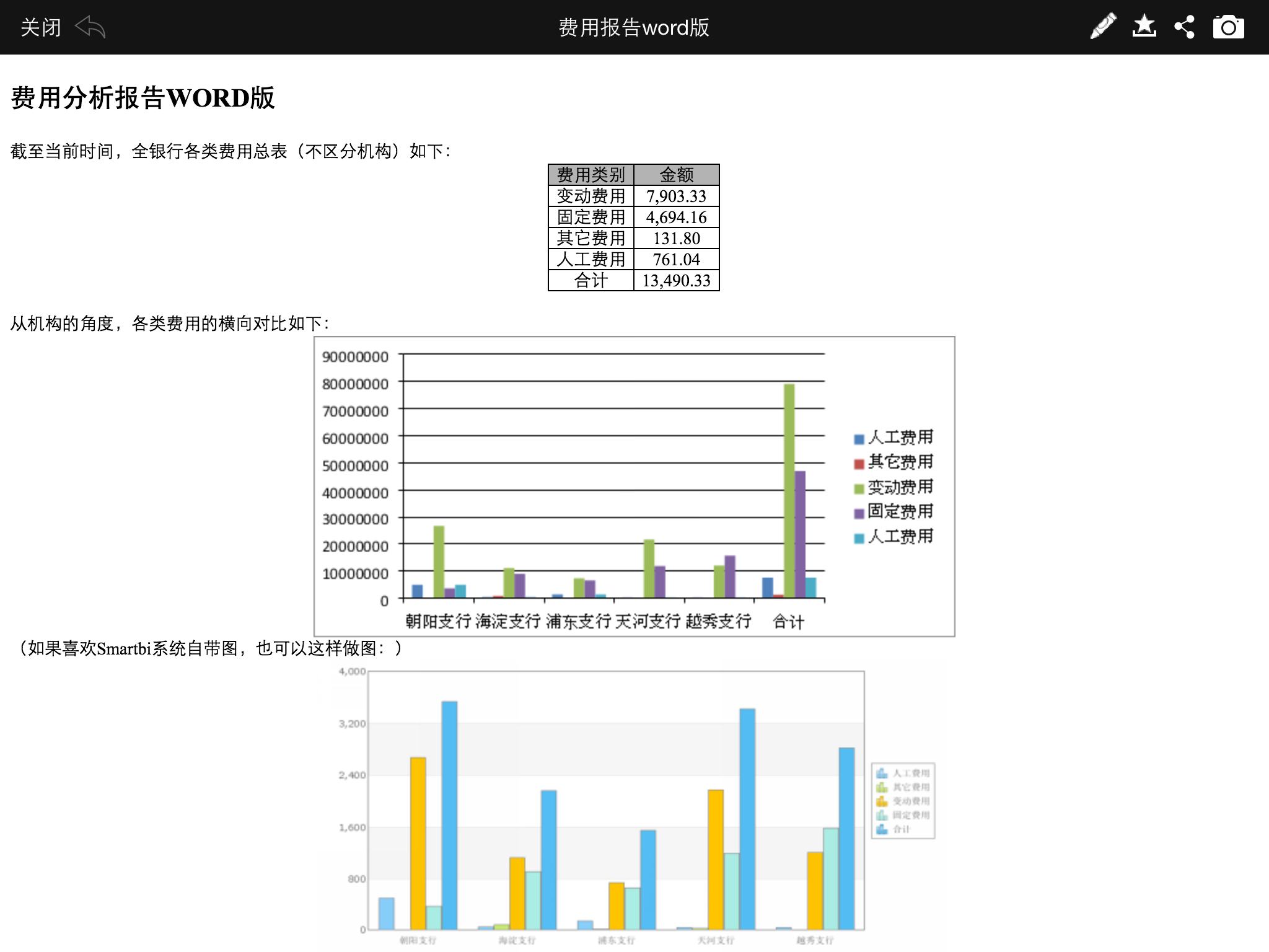 Smartbi自助分析版分析报告