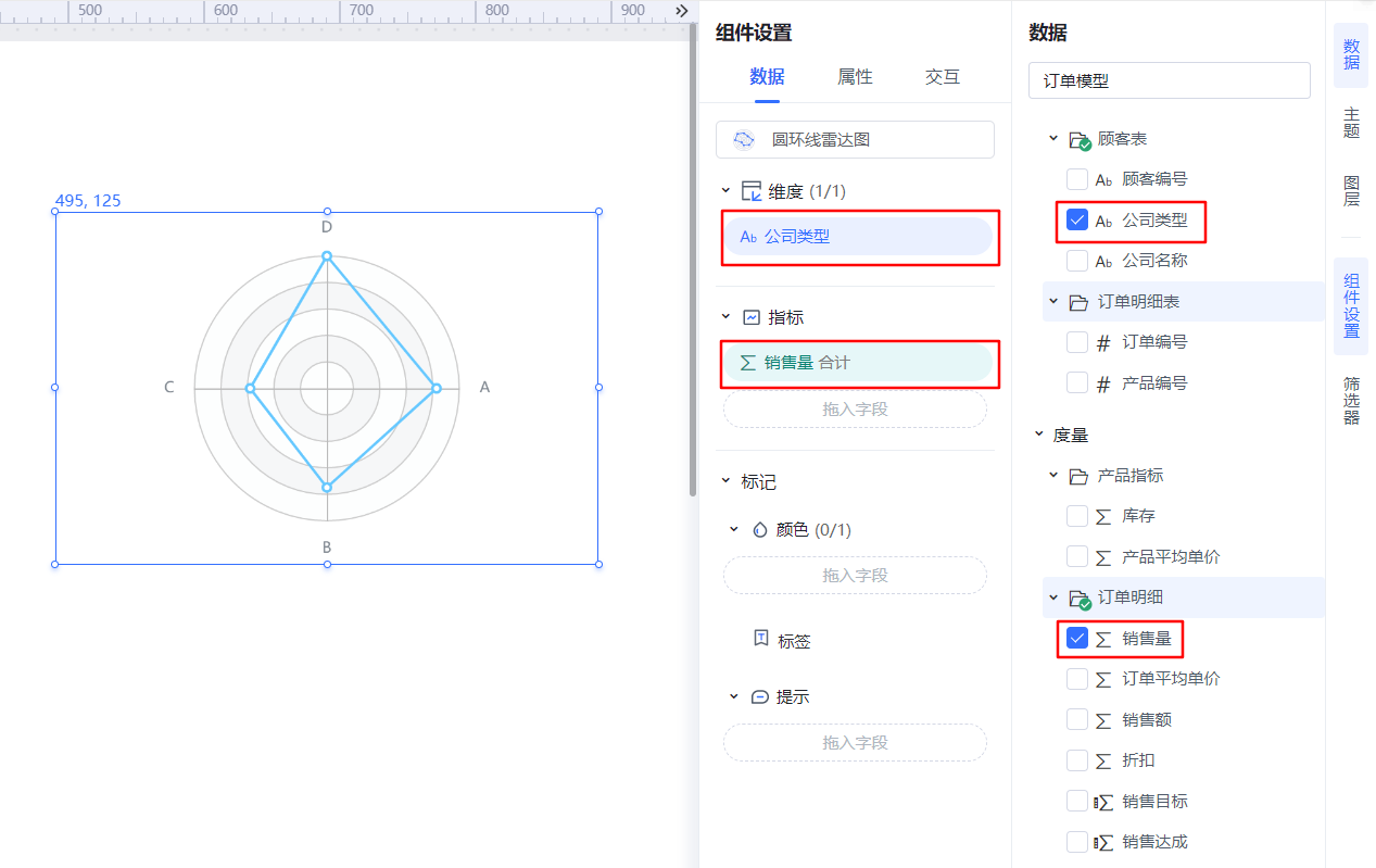 BI软件可视化图表介绍：雷达图